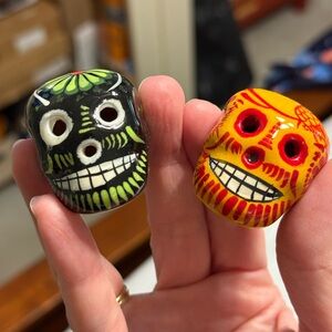 Colorful Ceramic Sugar Skulls from Mexico